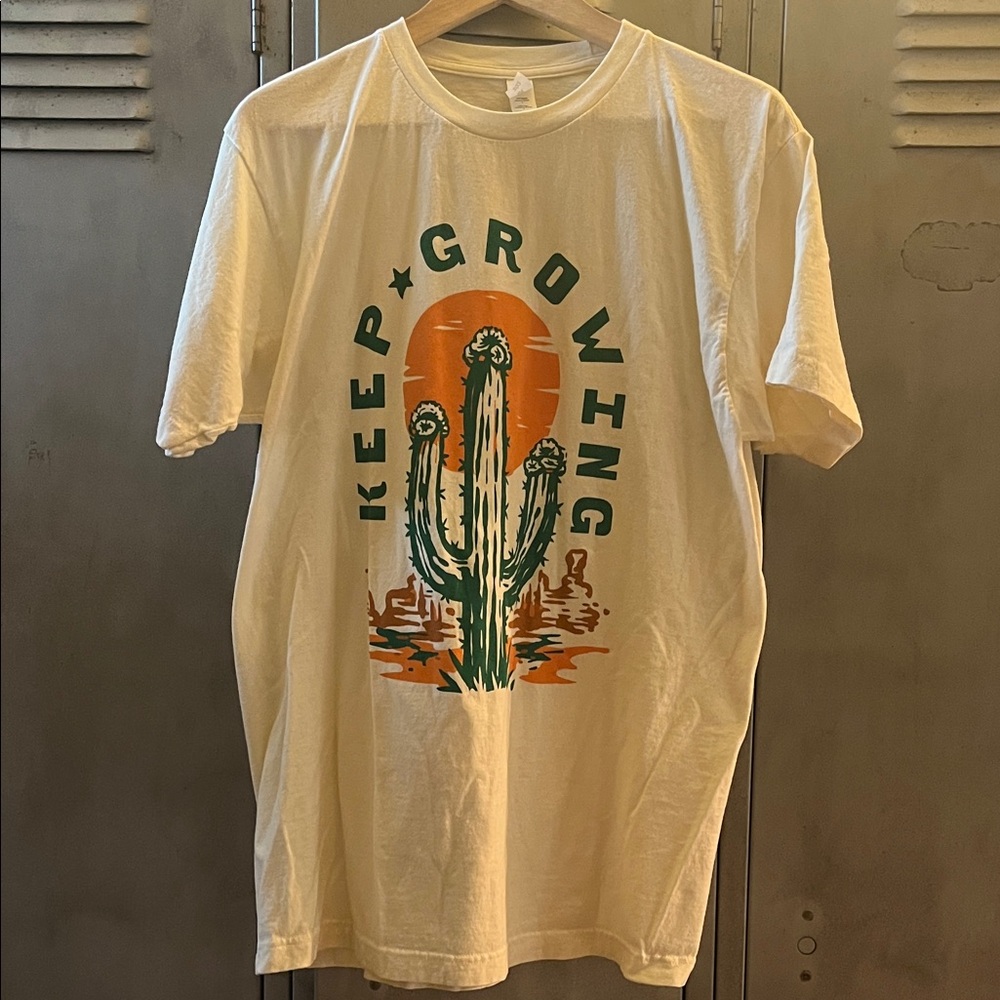Cream Graphic T-Shirt with Cactus Design